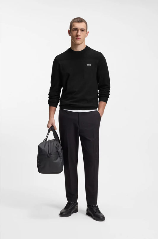 BRANDED CREW-NECK SWEATER IN DRY-FLEX FABRIC