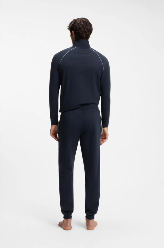 STRETCH-COTTON TRACKSUIT BOTTOMS WITH EMBROIDERED LOGO