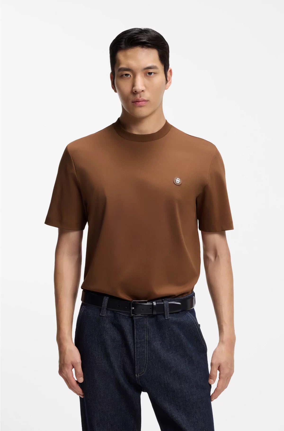 REGULAR-FIT T-SHIRT IN COTTON WITH DOUBLE B MONOGRAM