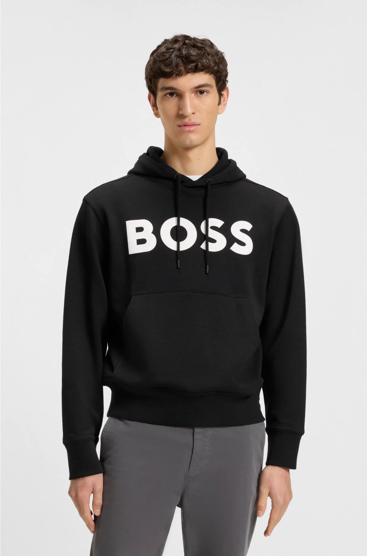 RELAXED-FIT HOODIE IN COTTON TERRY WITH LARGE LOGO
