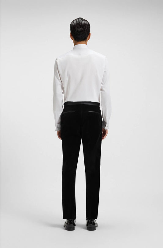 SLIM-FIT TUXEDO TROUSERS IN COTTON VELVET