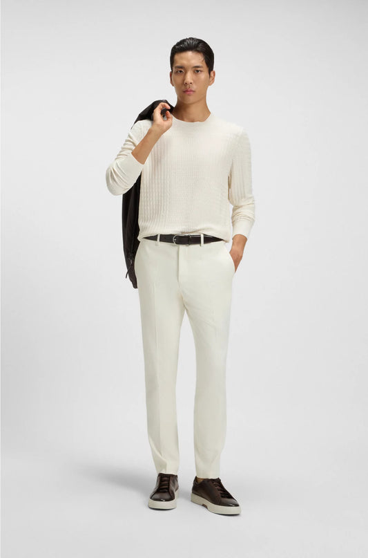 SILK SWEATER WITH PRINCE OF WALES CHECK STRUCTURE