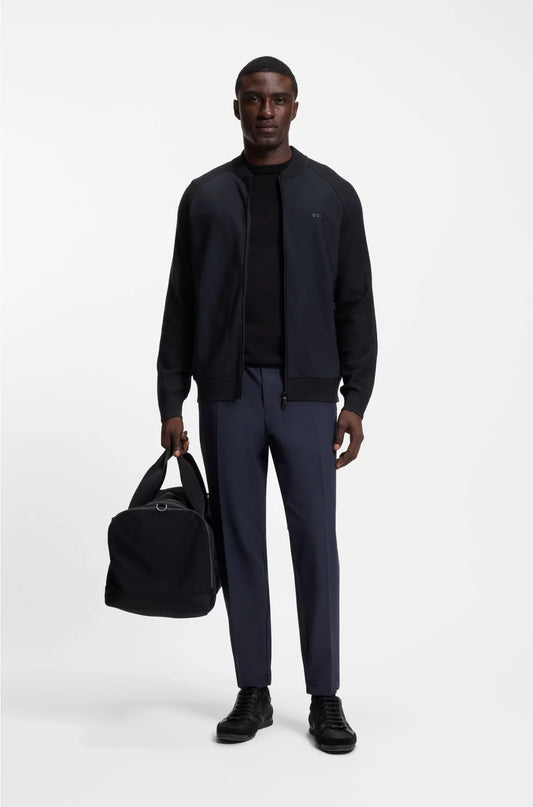 REGULAR-FIT CARDIGAN IN MIXED MATERIALS