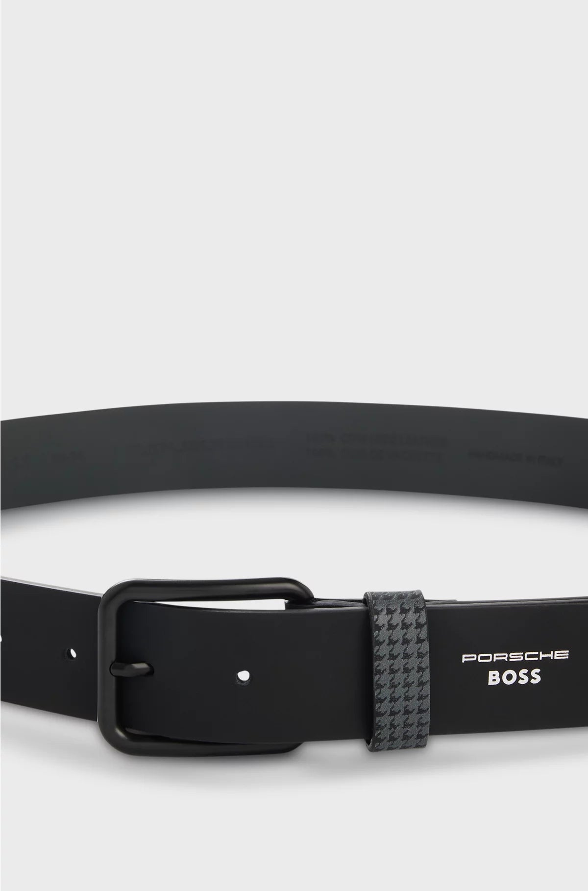 BELT IN ITALIAN LEATHER WITH PATTERNED KEEPER