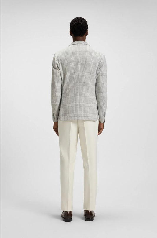 SLIM-FIT BLAZER IN CHECKED STRETCH FABRIC