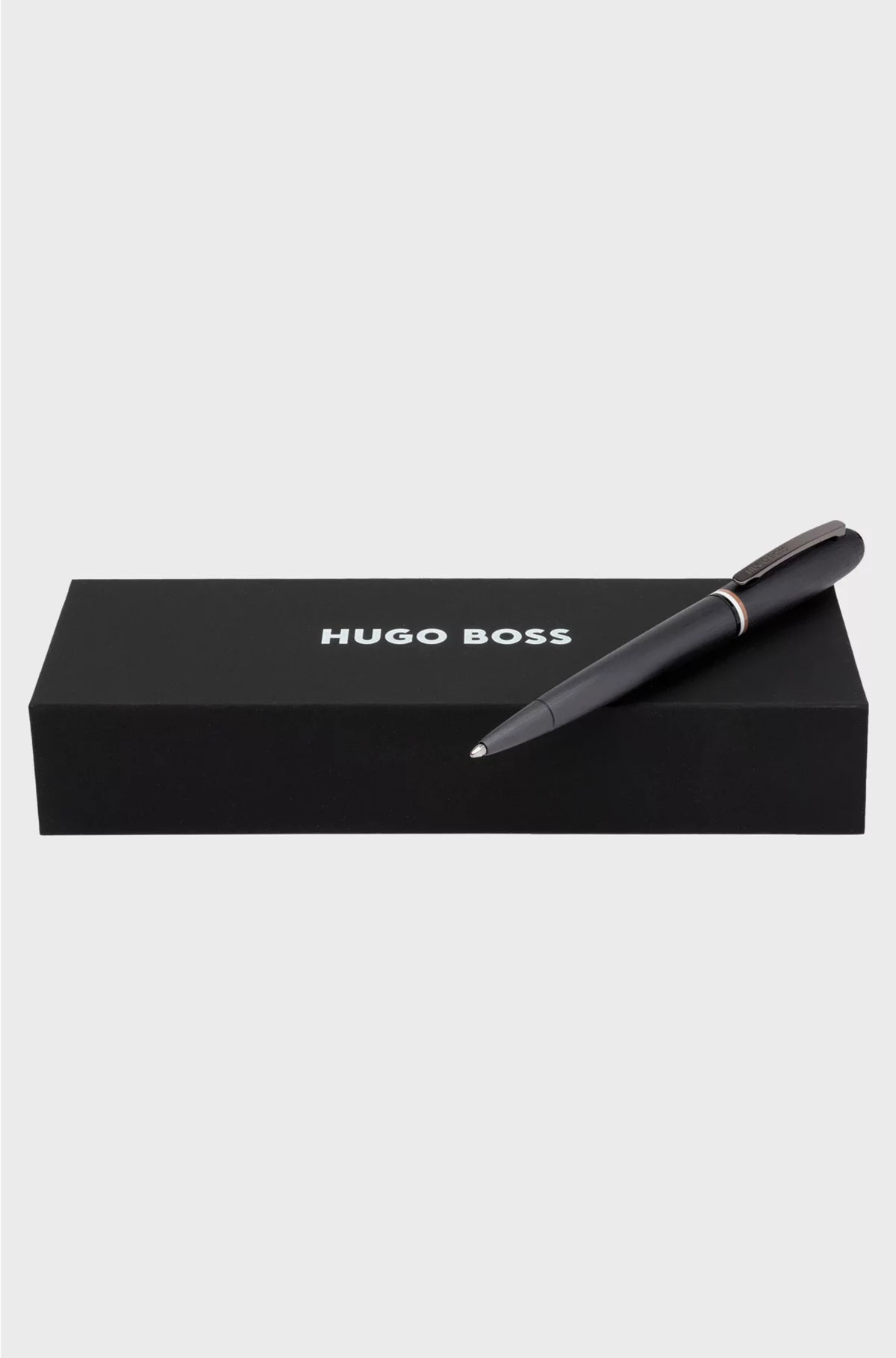 BRUSHED BALLPOINT PEN WITH SIGNATURE-STRIPE RING