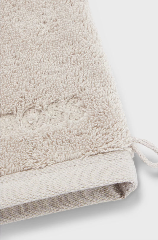 LOGO-EMBROIDERED WASH MITT IN AEGEAN COTTON