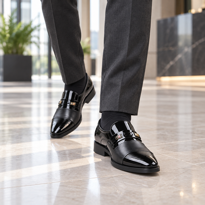 Men’s High-Shine Slip-On Dress Shoes | Black & Espresso Brown