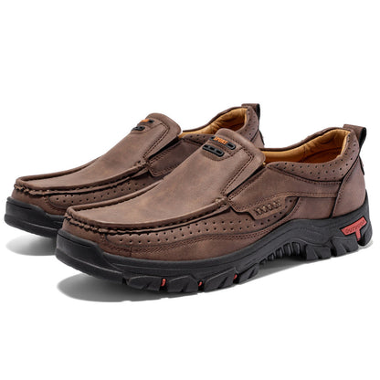 Mitchell Shoes Men's Non-slip Walking Leather Lightweight Breathable Casual Loafers