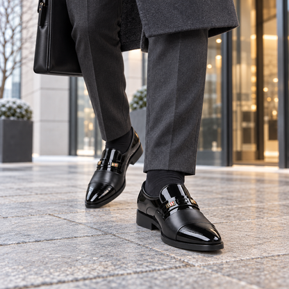 Men’s High-Shine Slip-On Dress Shoes | Black & Espresso Brown
