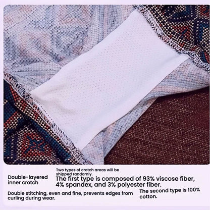 3-Pack Comfortable & Anti-Exposure Cotton Retro Ethnic Style Mid-Rise Boxer Shorts