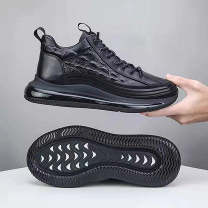 Men’s Casual Cowhide Leather Air Cushion Shoes – Comfortable Everyday Walking Sneakers