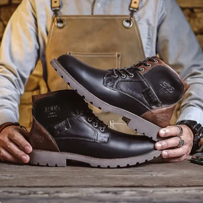 Genuine Leather Men’s Boots Fashion Men’s Casual Leather Shoes British Style Male Boots High Quality Shoes for Men Vintage Boots