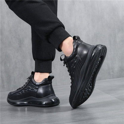 Men’s Casual Cowhide Leather Air Cushion Shoes – Comfortable Everyday Walking Sneakers