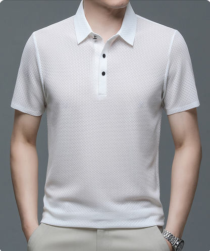 Men’s Ice Silk Polo Shirt – Breathable Summer Smart Casual Tee