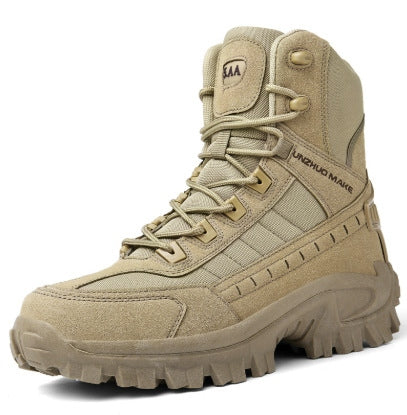 Men Combat Boots Waterproof Non-Slip Hiking Boots Anti-Puncture Anti-Sprain Work Boots