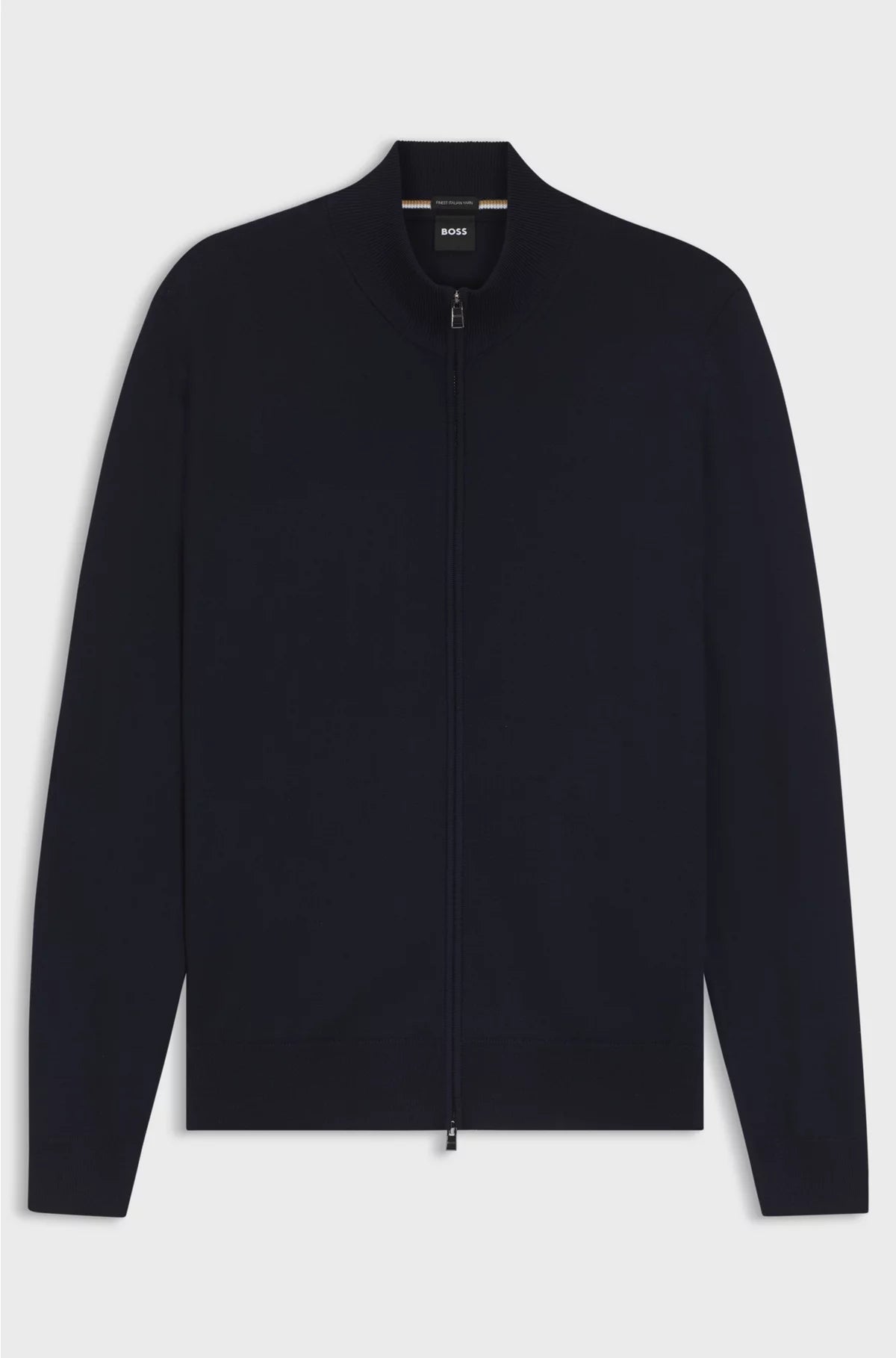 ZIP-UP KNITTED CARDIGAN IN VIRGIN WOOL