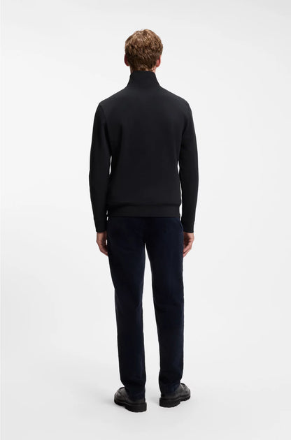 ZIP-NECK SWEATSHIRT IN COTTON TERRY WITH LOGO PATCH