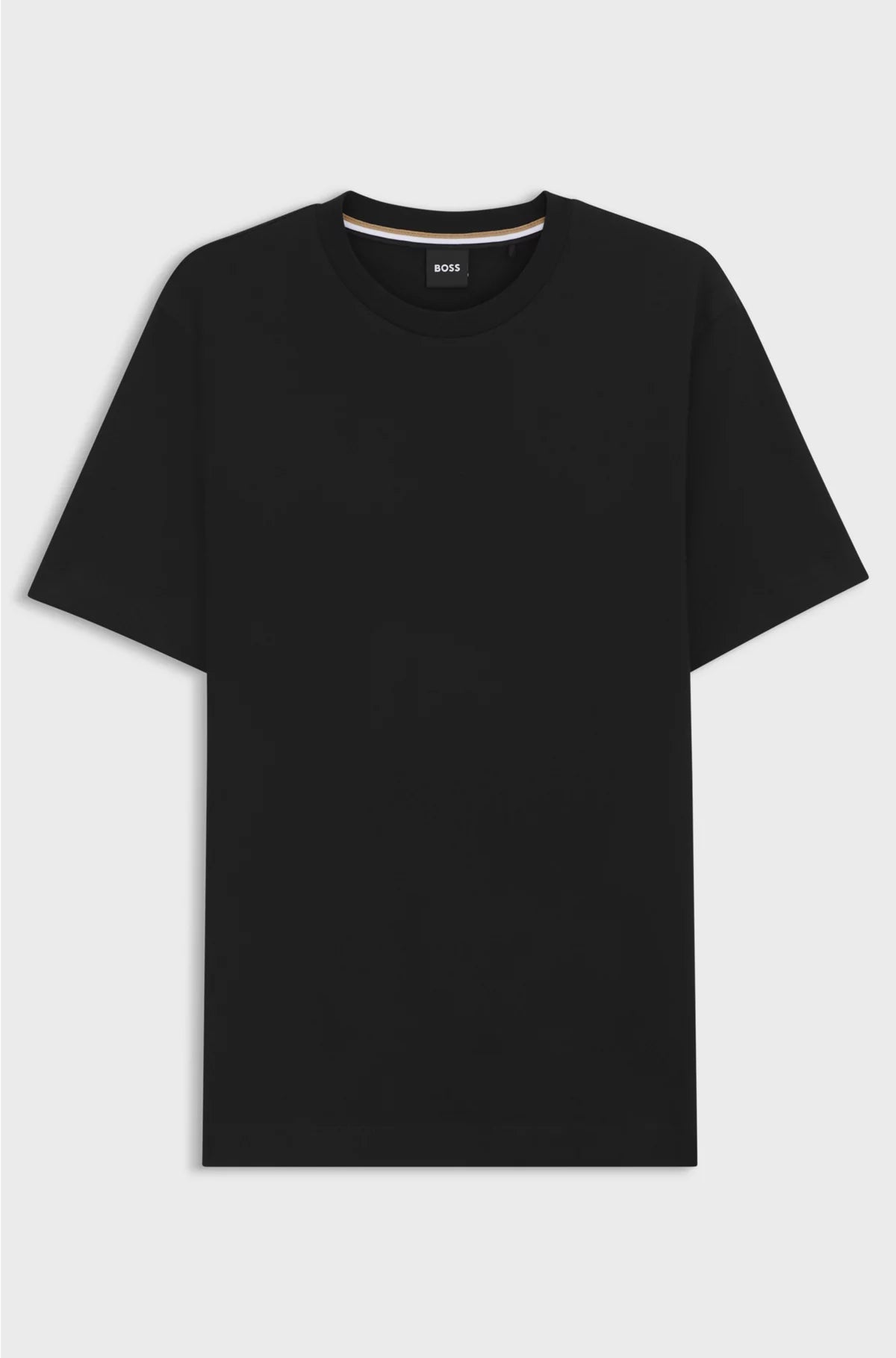REGULAR-FIT T-SHIRT IN COTTON JERSEY WITH RIBBED COLLAR