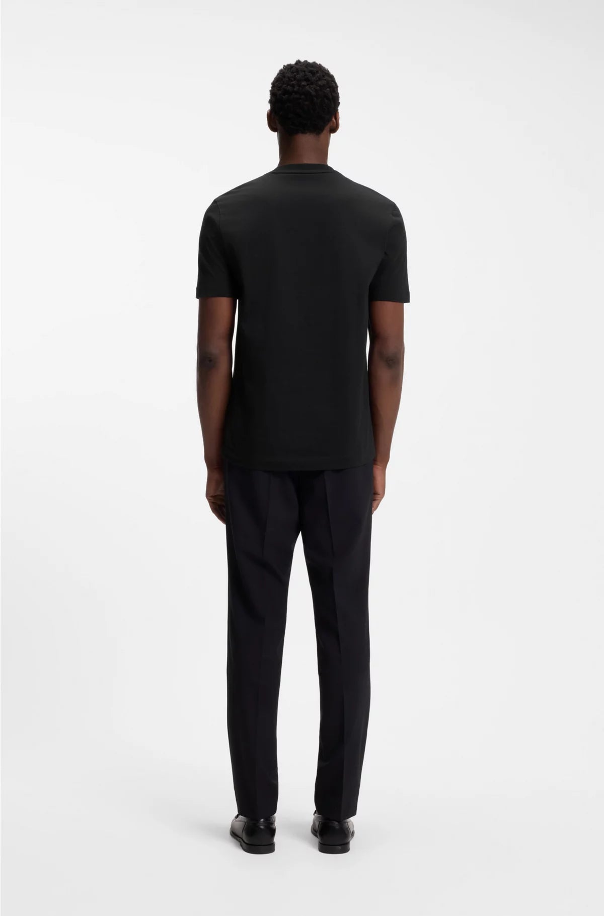 REGULAR-FIT T-SHIRT IN COTTON JERSEY WITH RIBBED COLLAR