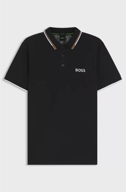 PADDY COTTON-BLEND POLO SHIRT WITH CONTRAST LOGOS