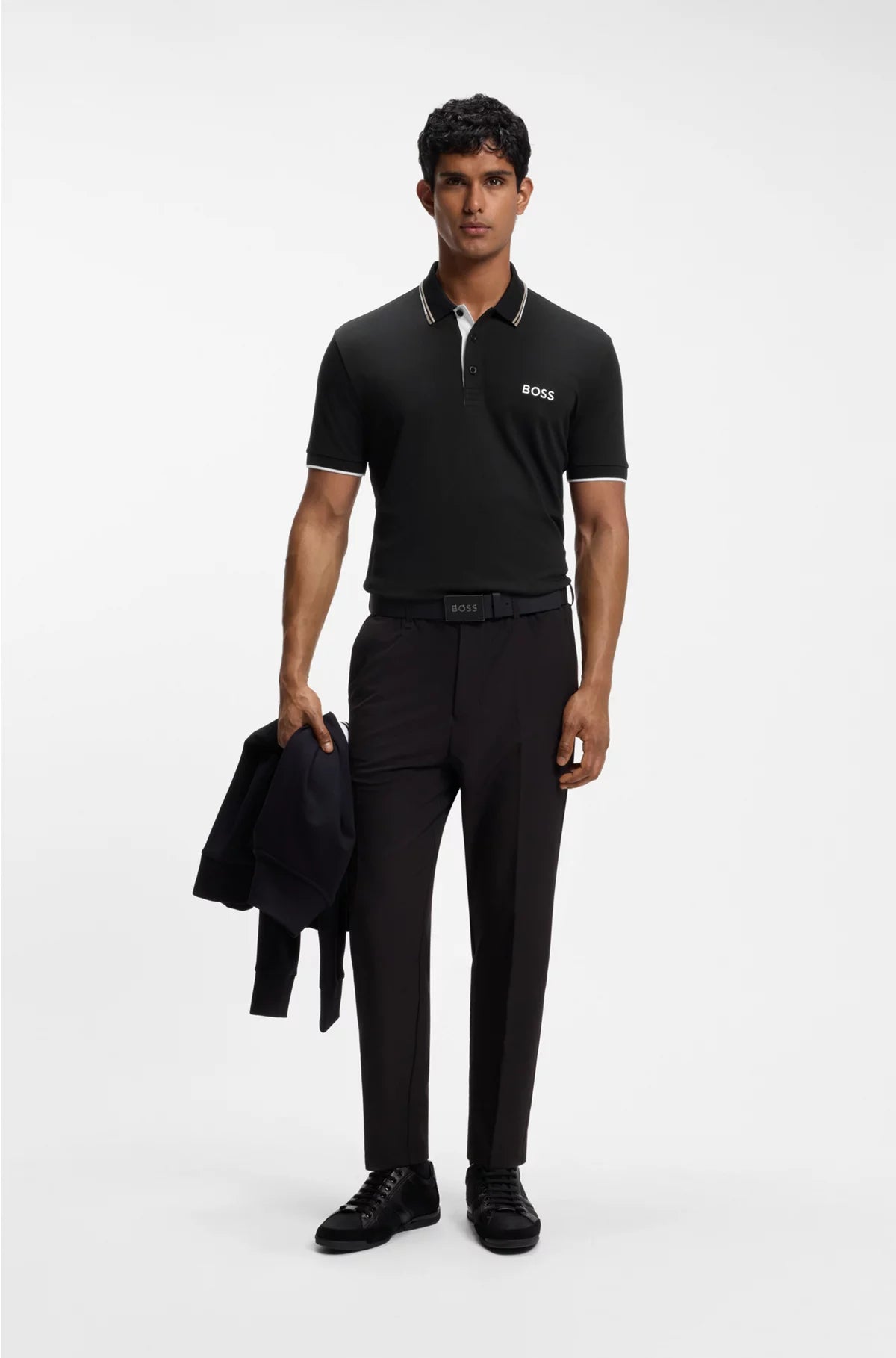 PADDY COTTON-BLEND POLO SHIRT WITH CONTRAST LOGOS