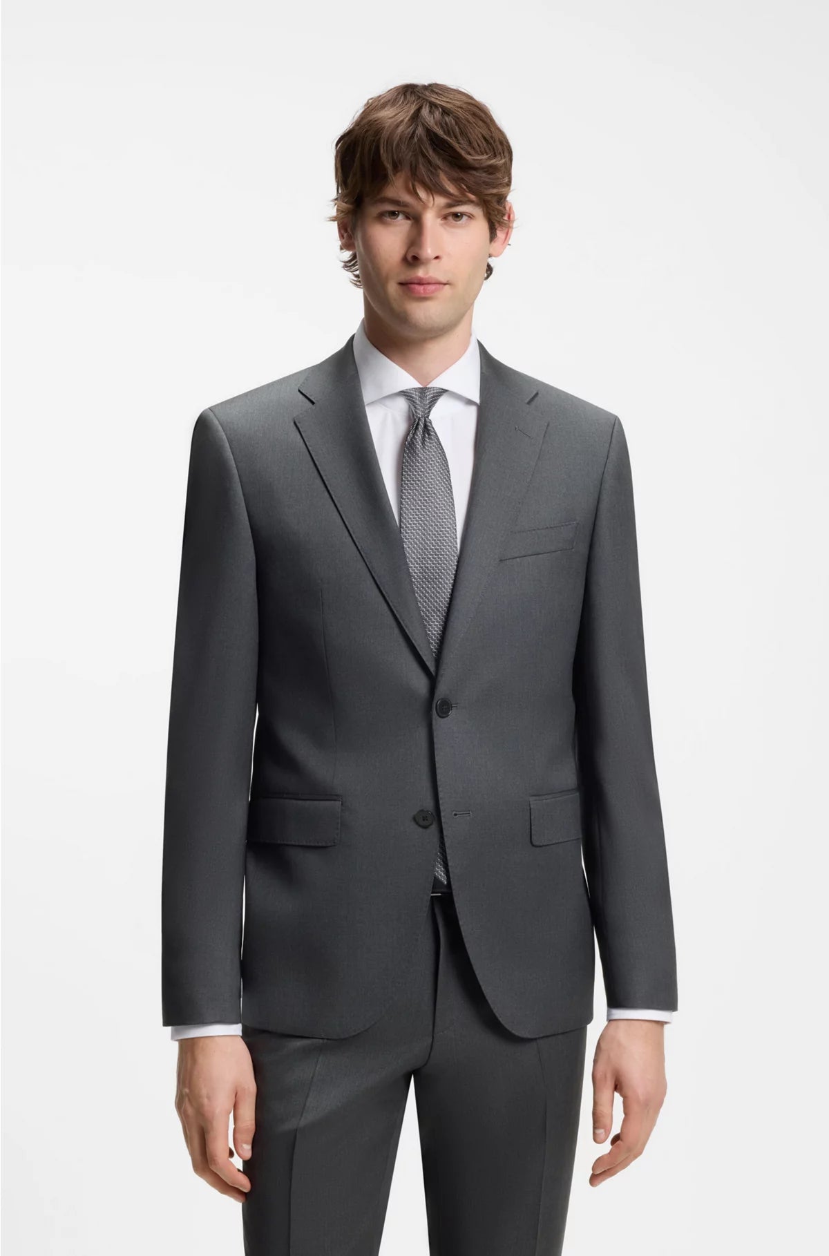 REGULAR-FIT SUIT JACKET IN VIRGIN-WOOL SERGE