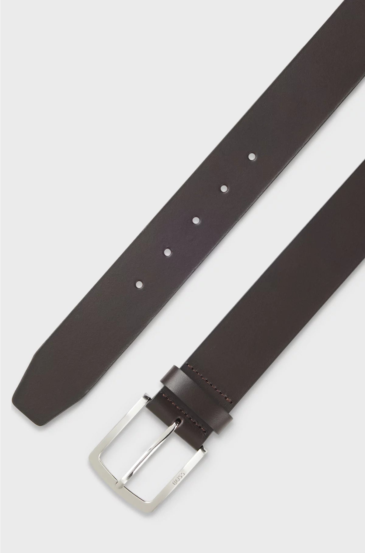 ITALIAN-LEATHER BELT WITH LOGO-ENGRAVED BUCKLE