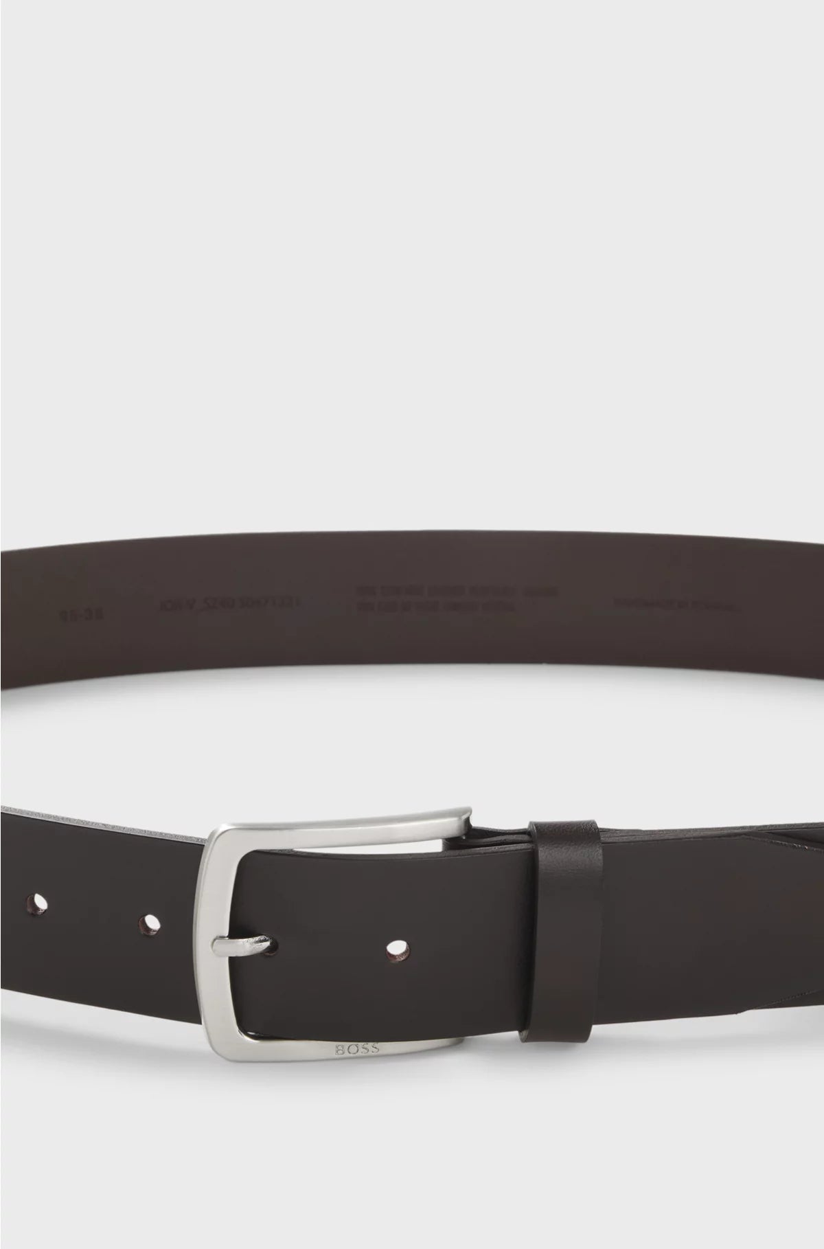 ITALIAN-LEATHER BELT WITH LOGO-ENGRAVED BUCKLE