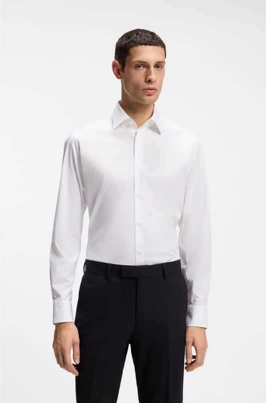 REGULAR-FIT SHIRT IN EASY-IRON STRETCH-COTTON POPLIN