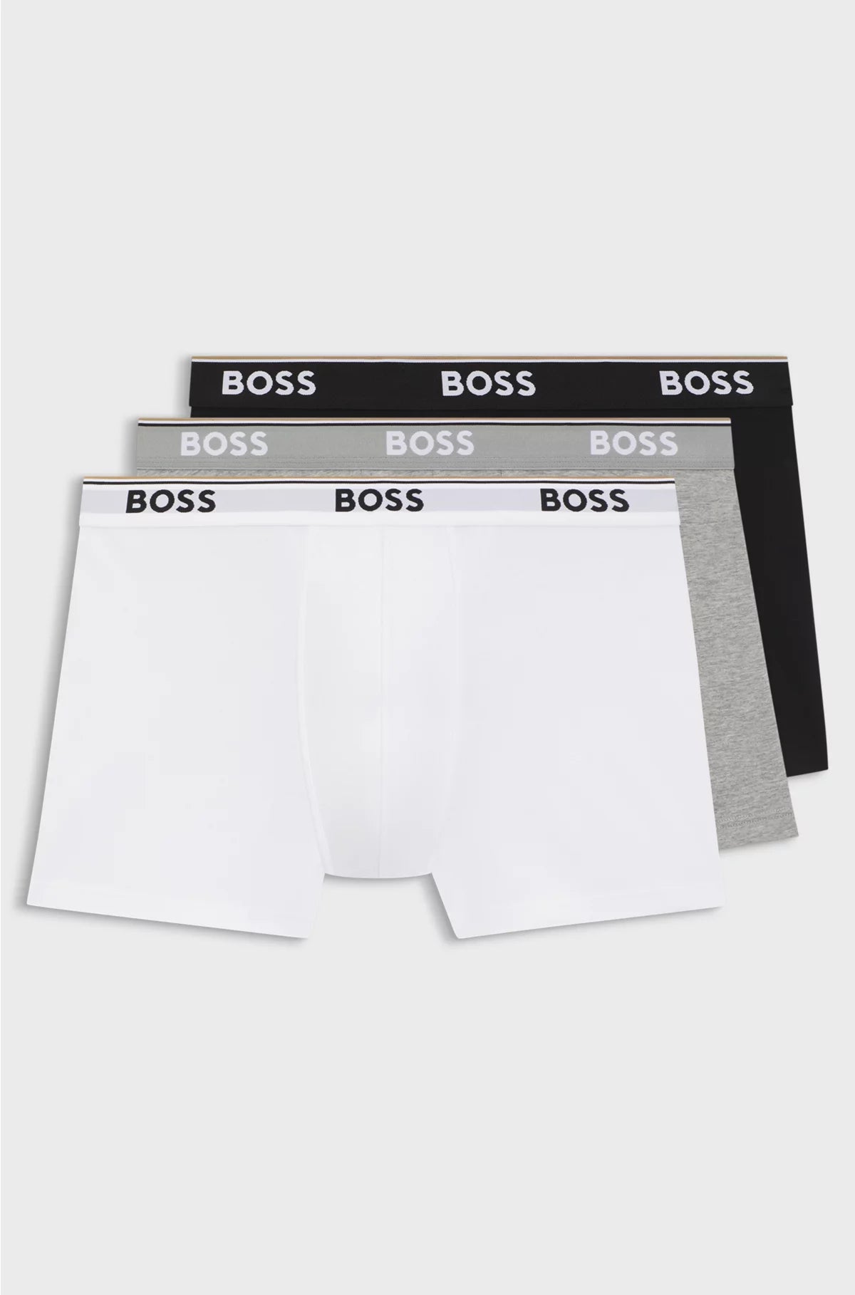 THREE-PACK OF STRETCH-COTTON BOXER BRIEFS WITH LOGOS