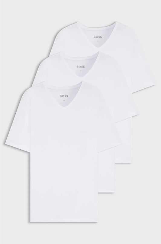 THREE-PACK OF V-NECK UNDERWEAR T-SHIRTS IN COTTON