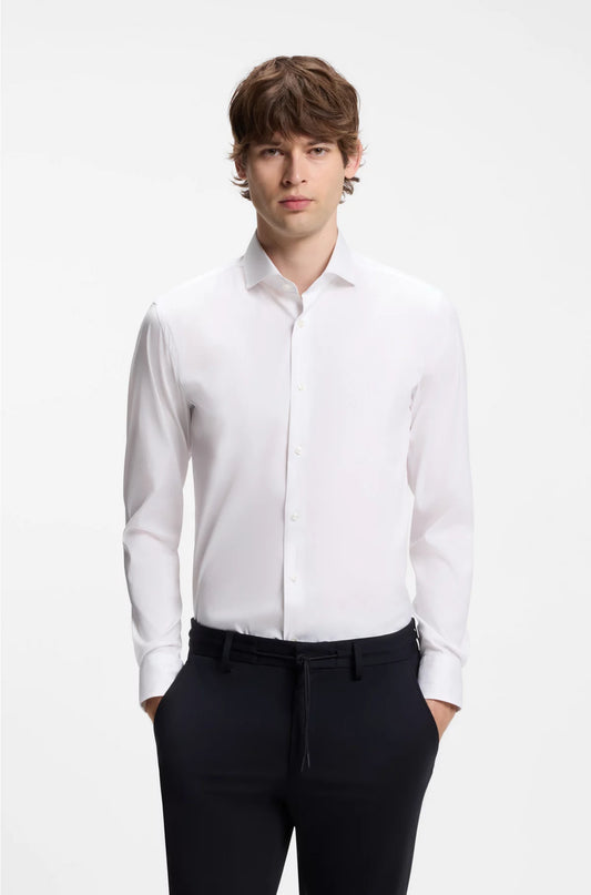 SLIM-FIT SHIRT IN EASY-IRON COTTON-BLEND POPLIN
