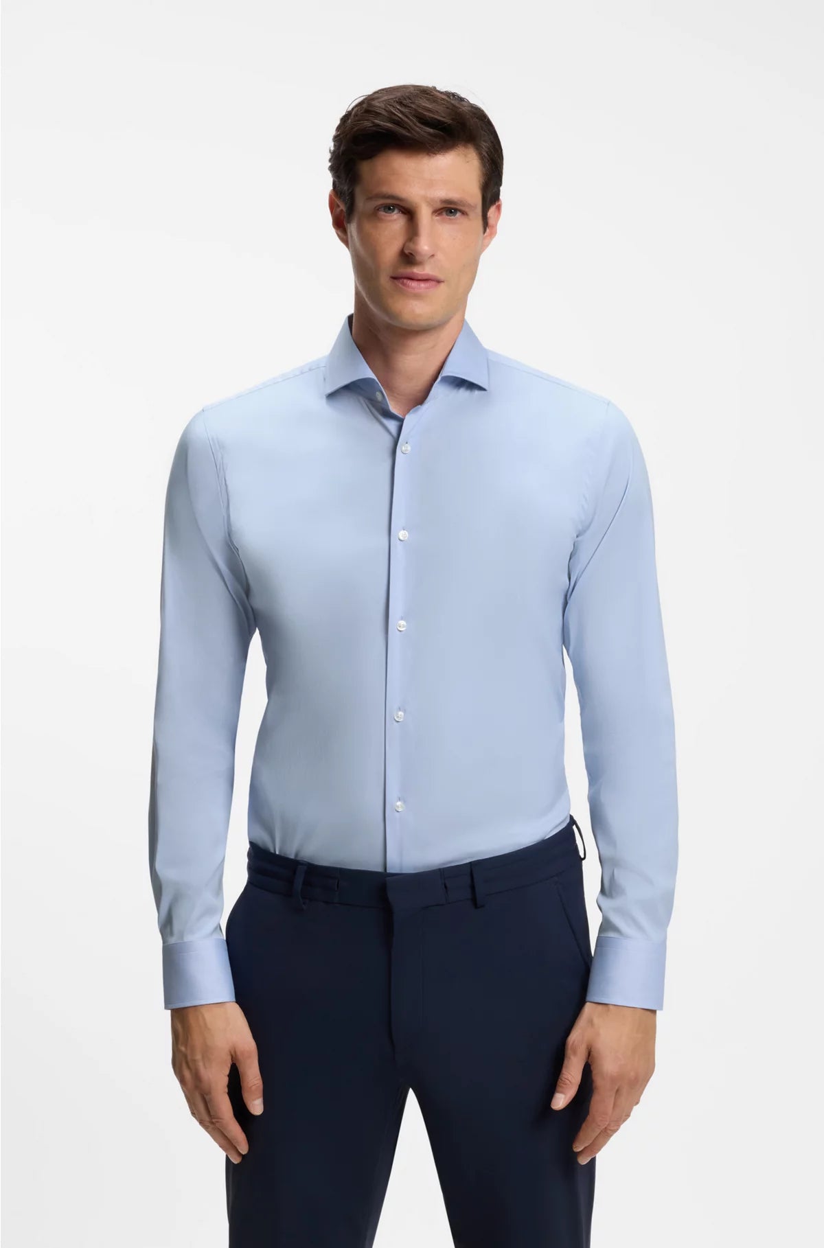 SLIM-FIT SHIRT IN EASY-IRON COTTON-BLEND POPLIN