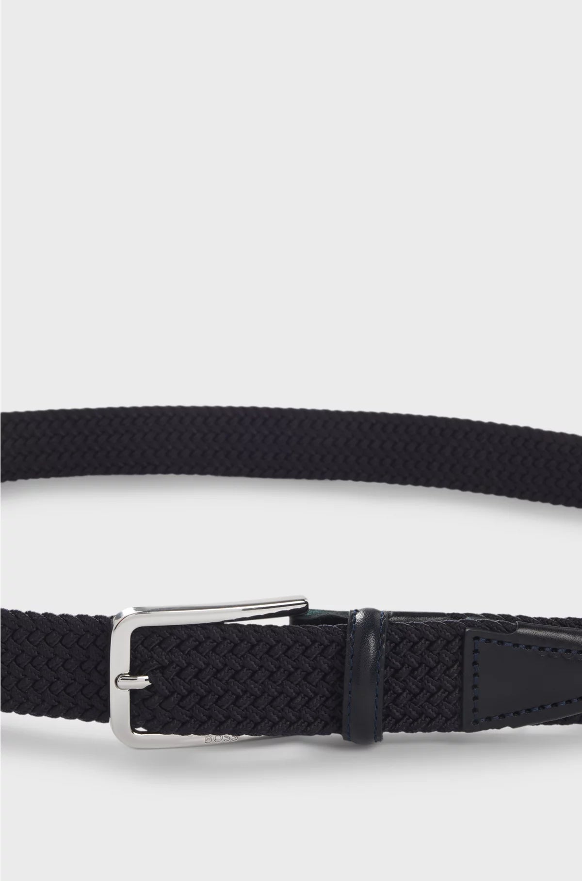 WOVEN BELT WITH LEATHER FACINGS