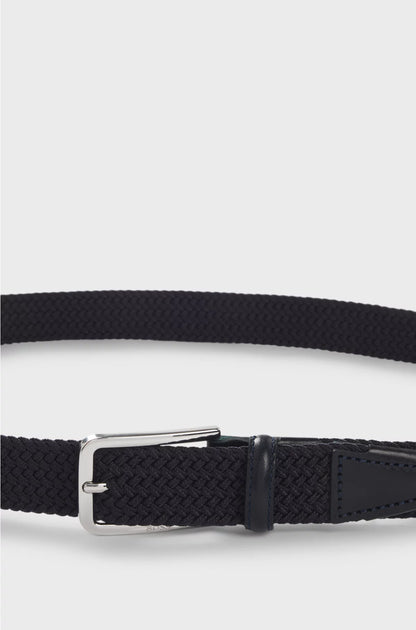 WOVEN BELT WITH LEATHER FACINGS