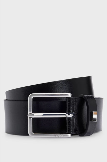 ITALIAN-LEATHER BELT WITH SIGNATURE-STRIPE KEEPER