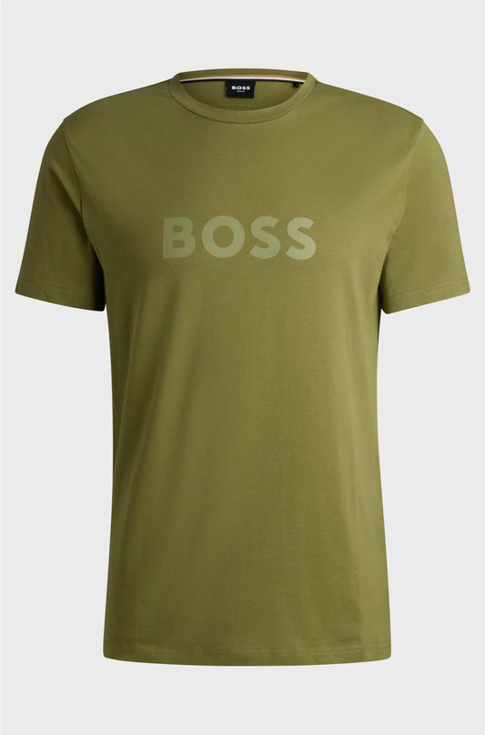 COTTON-JERSEY BEACH T-SHIRT WITH LOGO PRINT