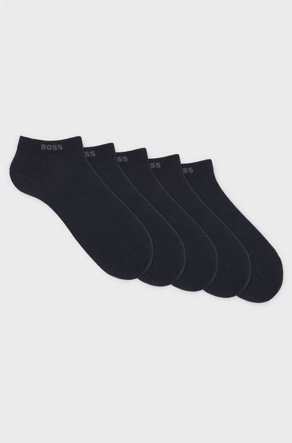 FIVE-PACK OF COTTON-BLEND ANKLE SOCKS WITH BRANDING