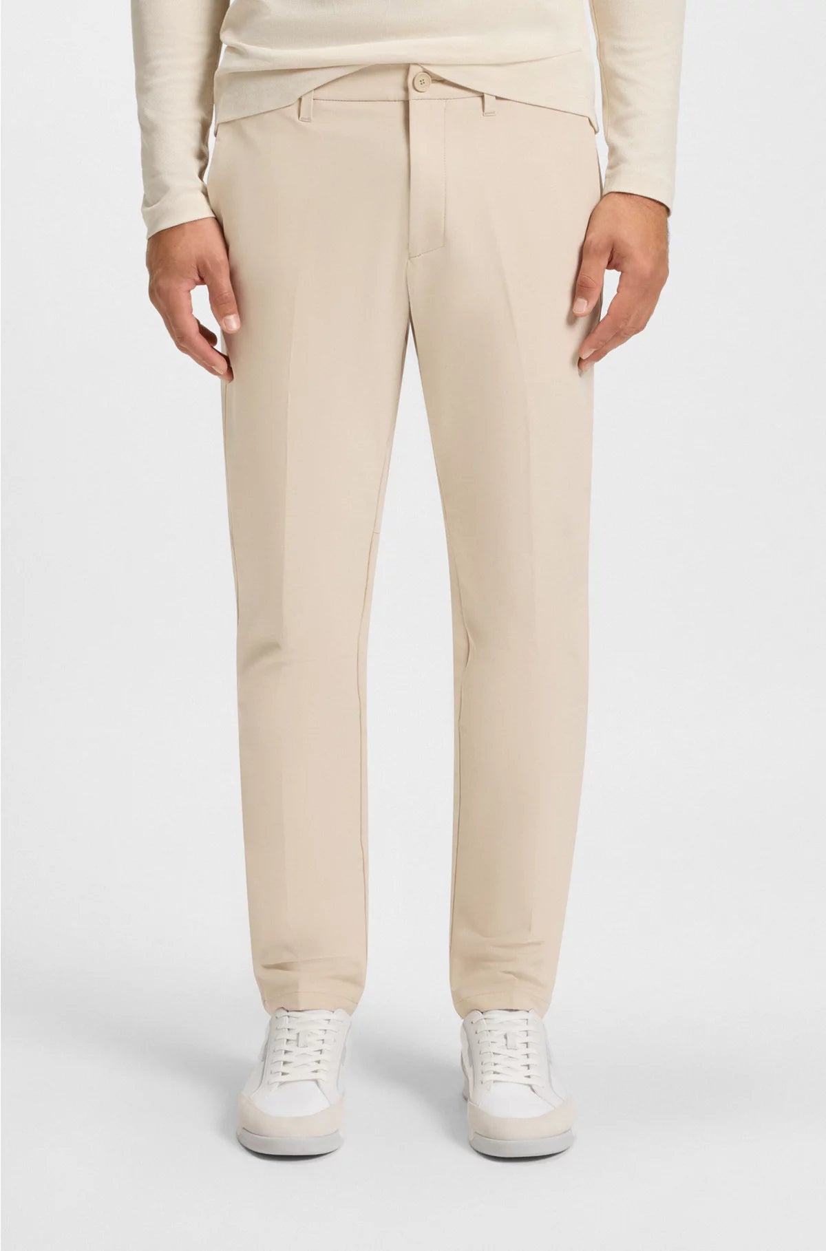 SLIM-FIT CHINOS IN EASY-IRON FOUR-WAY STRETCH FABRIC