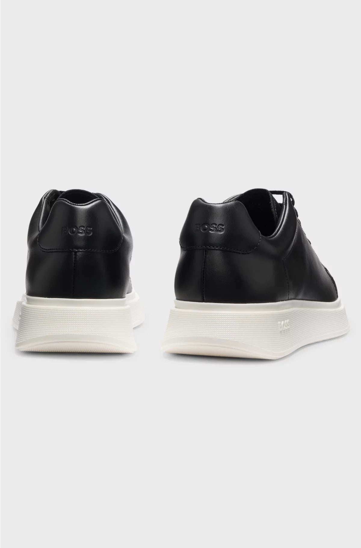LEATHER TRAINERS WITH RUBBER OUTSOLE