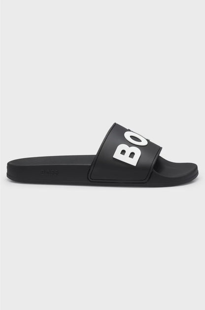 ITALIAN-MADE SLIDES WITH RAISED LOGO