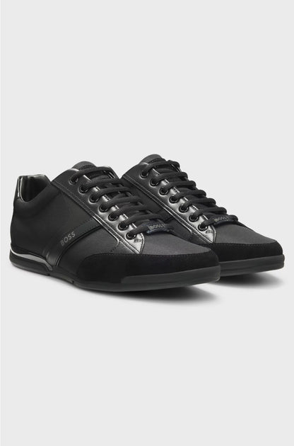 MIXED-MATERIAL TRAINERS WITH SUEDE AND FAUX LEATHER