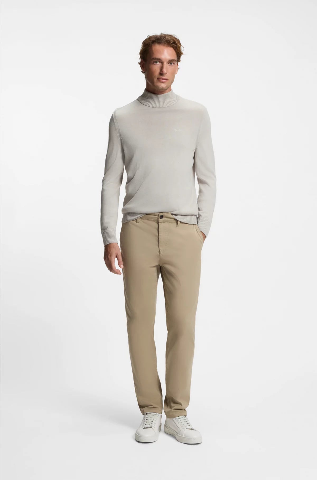WOOL-BLEND ROLLNECK SWEATER WITH EMBROIDERED LOGO