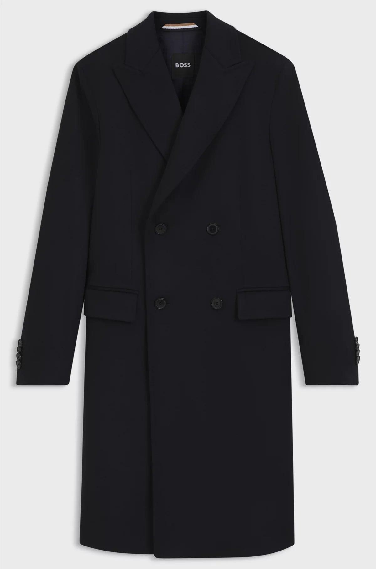 DOUBLE-BREASTED COAT IN WOOL AND CASHMERE