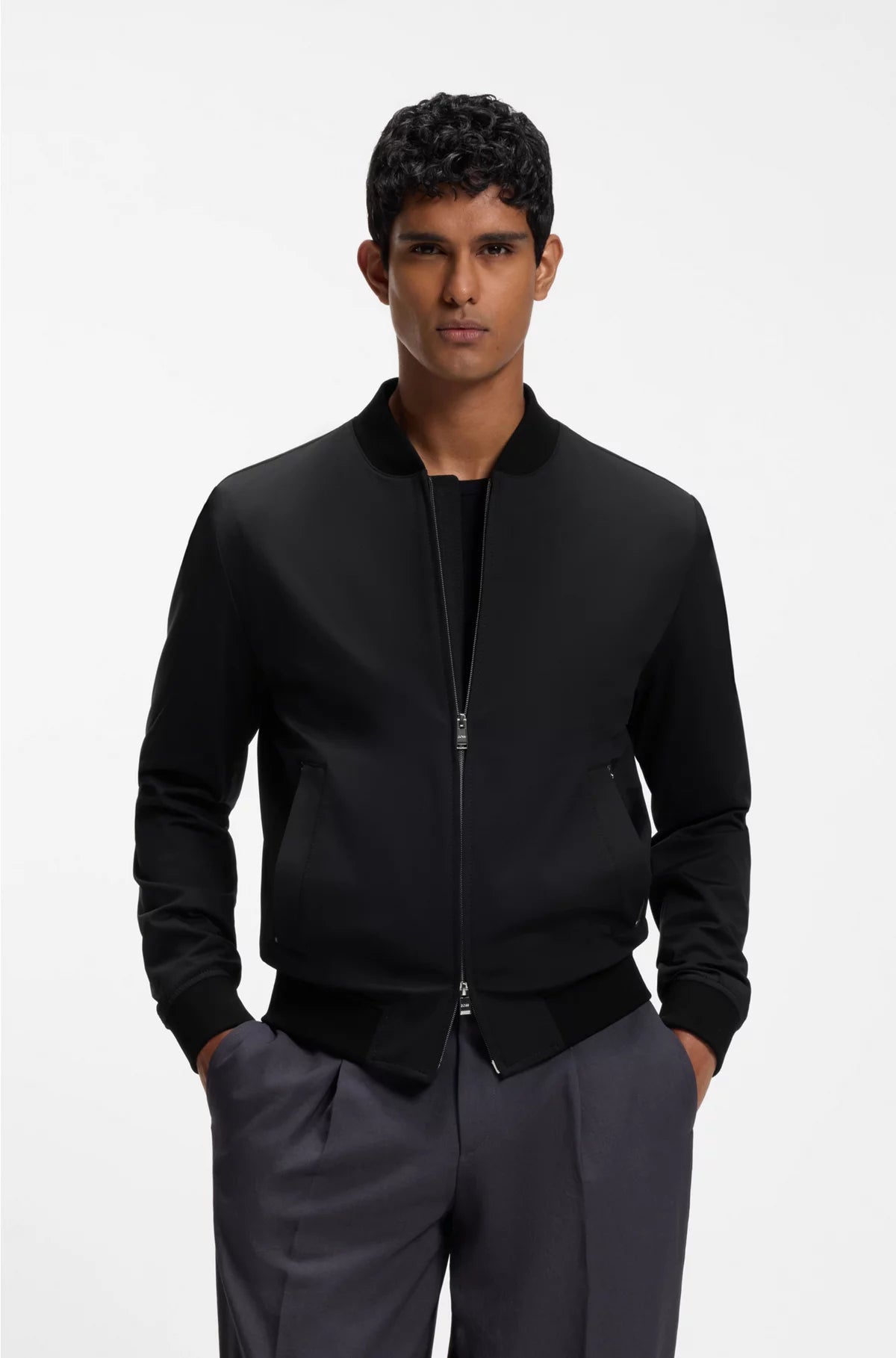 SLIM-FIT JACKET IN PERFORMANCE-STRETCH JERSEY