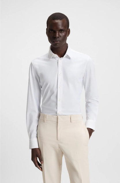 SLIM-FIT SHIRT IN PERFORMANCE-STRETCH JERSEY