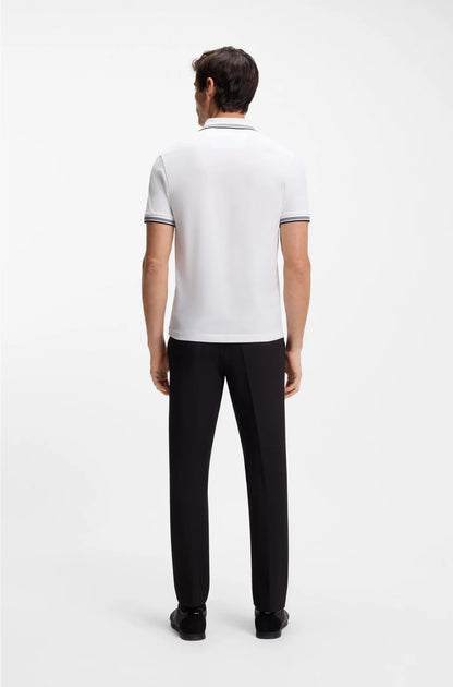 STRETCH-COTTON SLIM-FIT POLO SHIRT WITH BRANDING
