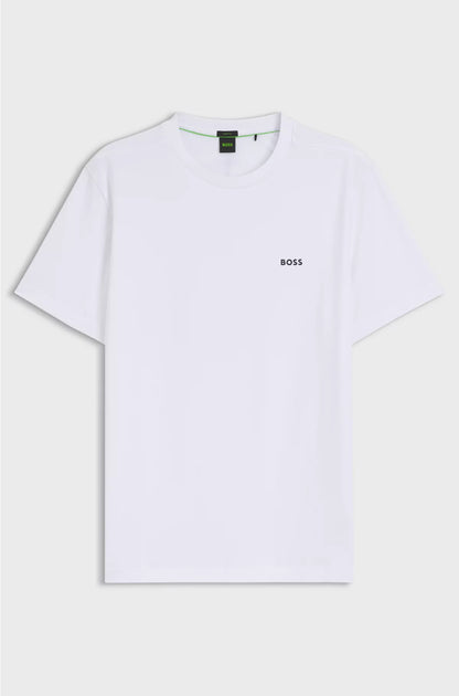 STRETCH-COTTON T-SHIRT WITH CONTRAST LOGO