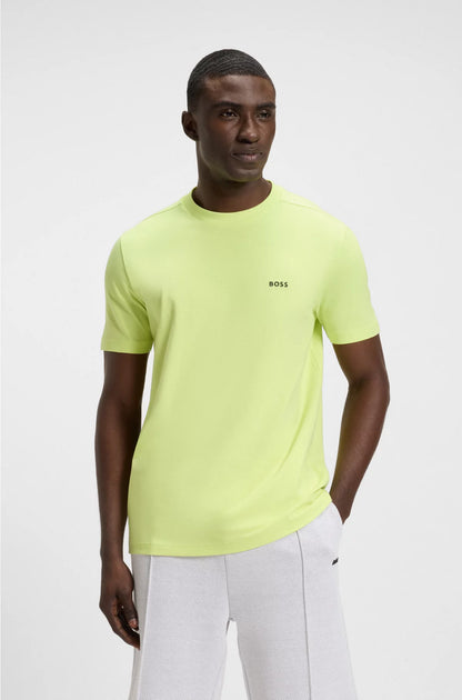 STRETCH-COTTON T-SHIRT WITH CONTRAST LOGO